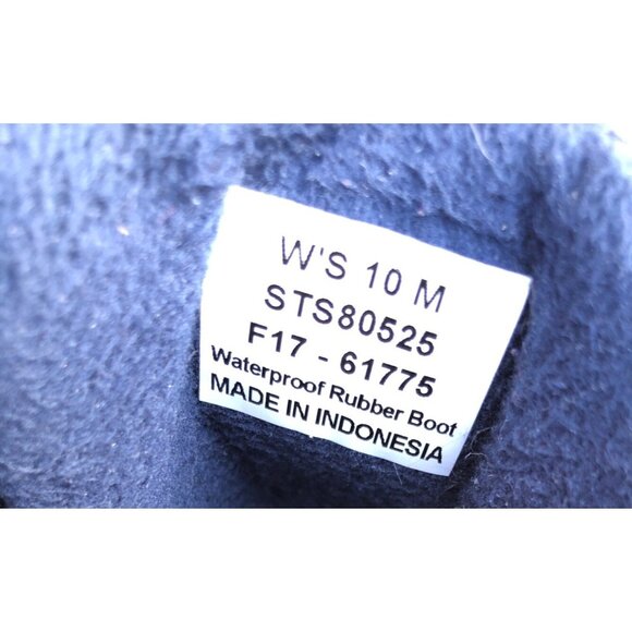 Sperry Womens Duck Boots 10 M Leather Upper Blue Waterproof Rubber Rain Garden - Picture 11 of 14